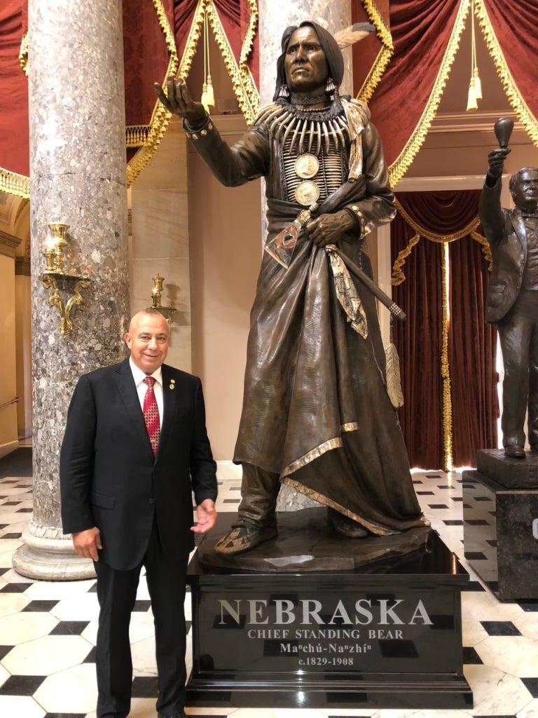Brewer receives his Chief Standing Bear Prize for Courage.