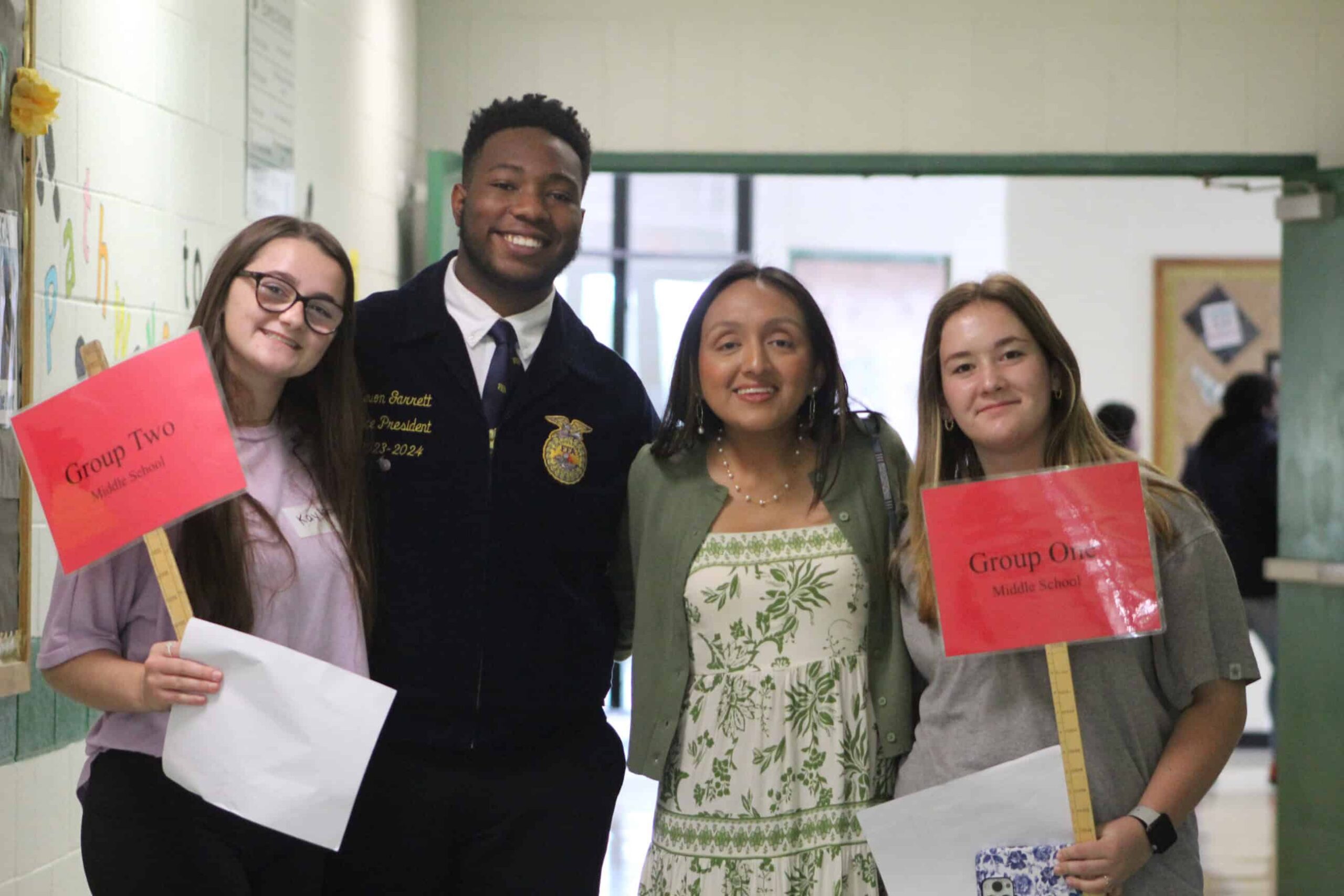 North Lenoir ag teacher with students at RLC.