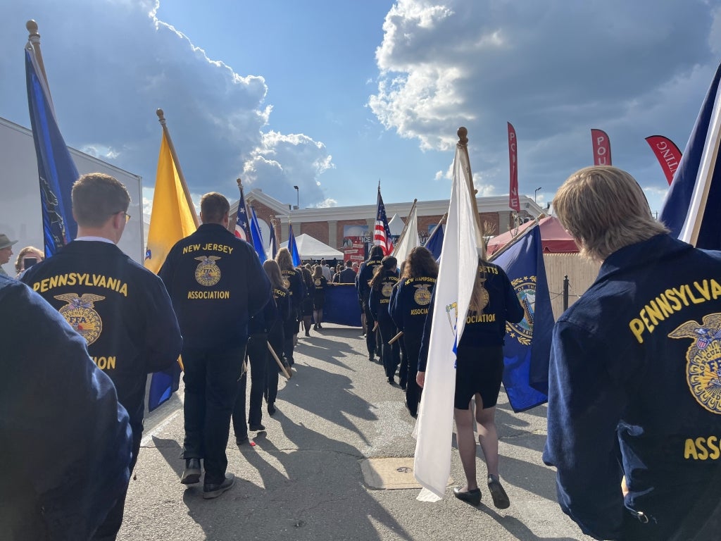 Parade of flags for the Big E Stars Recognition Ceremony.
