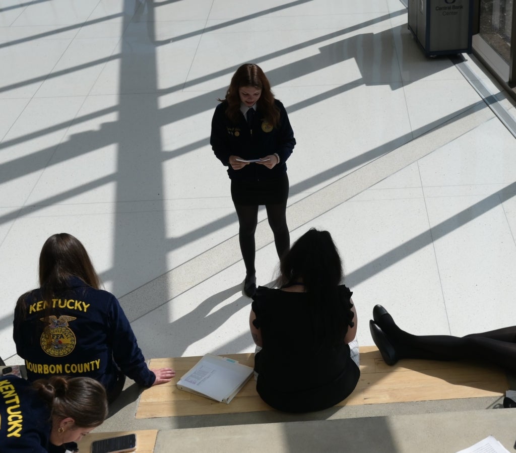 Practicing with your advisor can help ease nerves and get last-minute feedback. Photo by Julie Fritsch Creative.