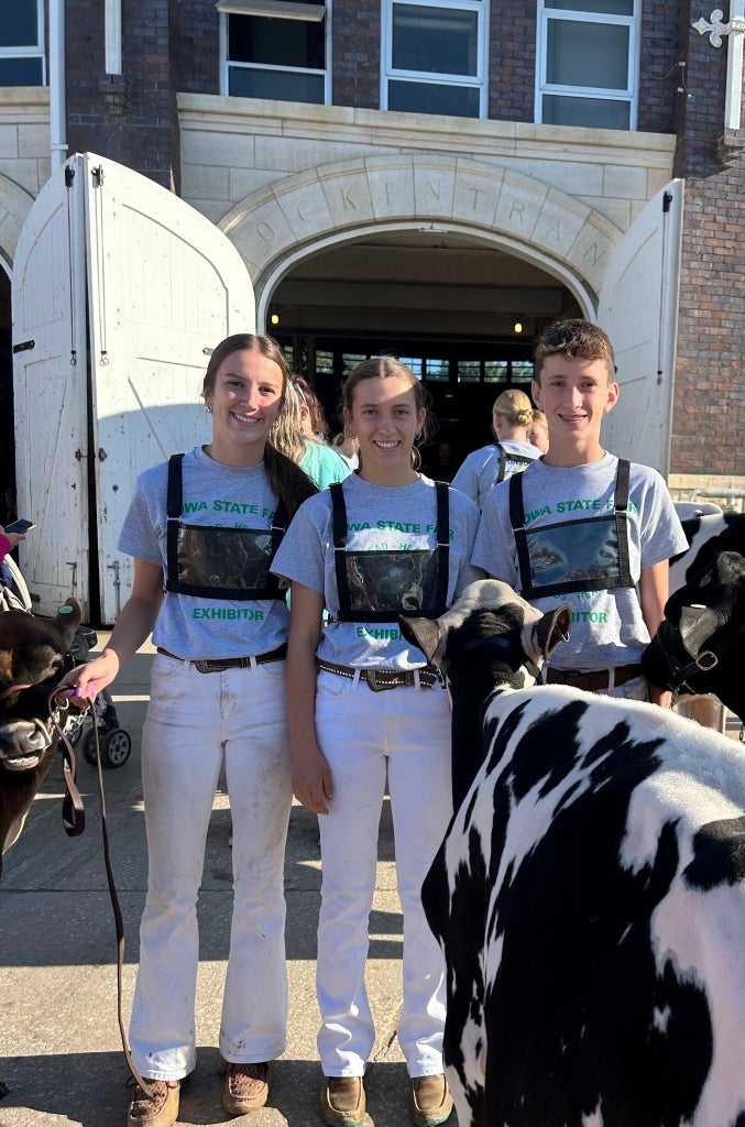 Delaney, Kalli and Cooper Barber at the Iowa State Fair.