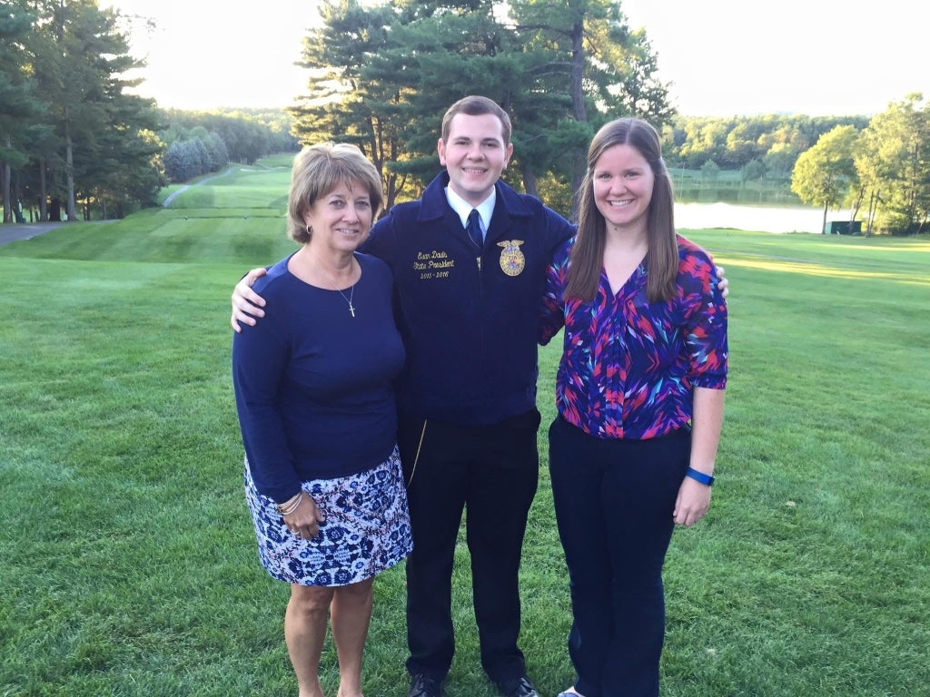 Working alongside Dr. Hutchison (left) helped state officers develop new initiatives for FFA members.