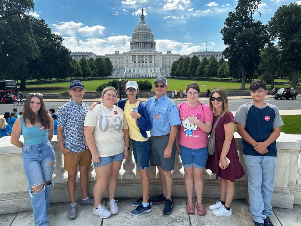 Muscogee (Creek) Nation Agriculture Youth Program-sponsored trips include visits to Washington, D.C. Photo courtesy of Billy Haltom.