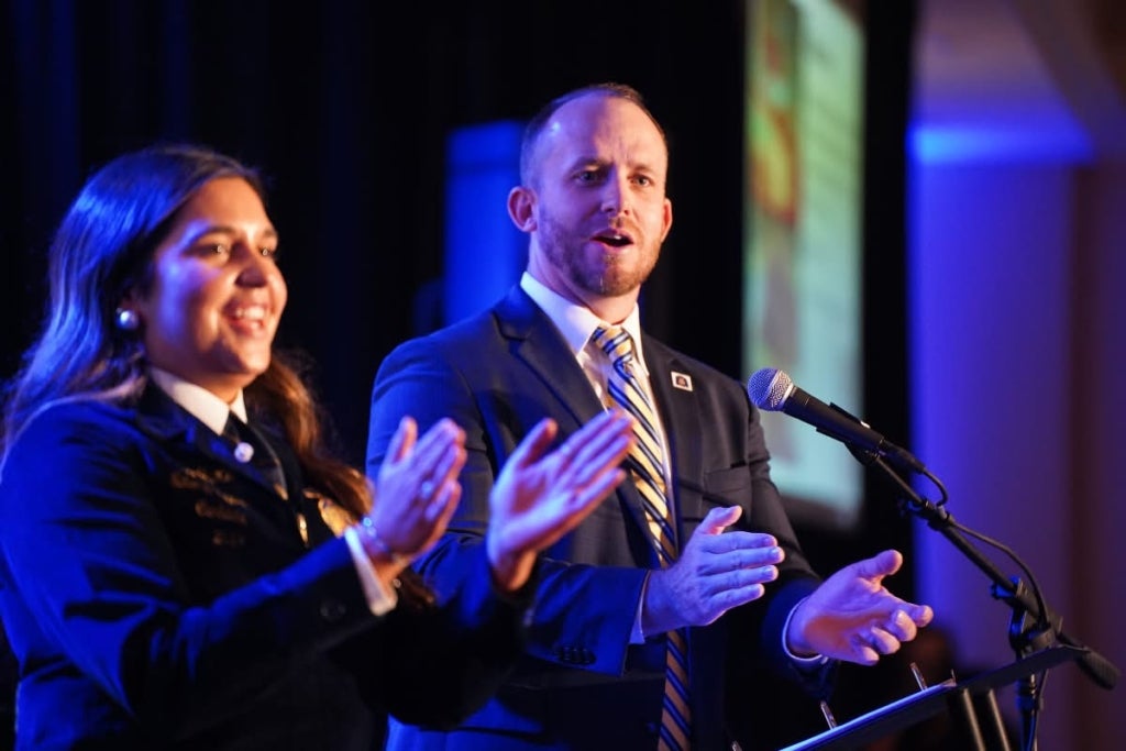 Jonathan Shell at the 2024 <a href="https://www.instagram.com/kentuckyffa?igsh=M3VxaThvZ3F1eWh2">Kentucky FFA</a> Blue and Gold Gala.