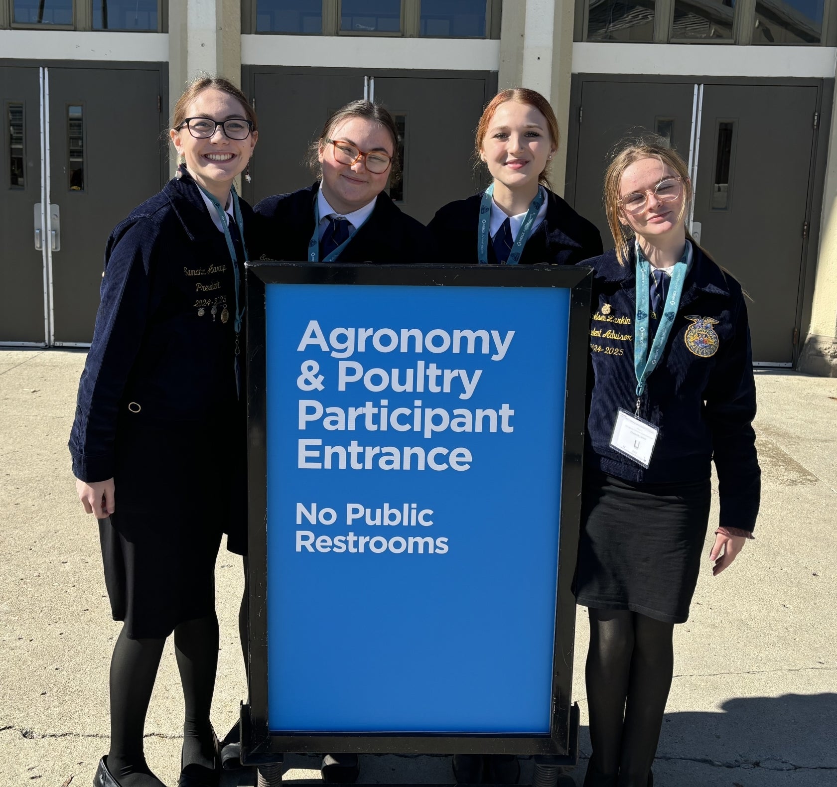 Chelsea Larkin (far right) with her Poultry Evaluation CDE team at national convention.