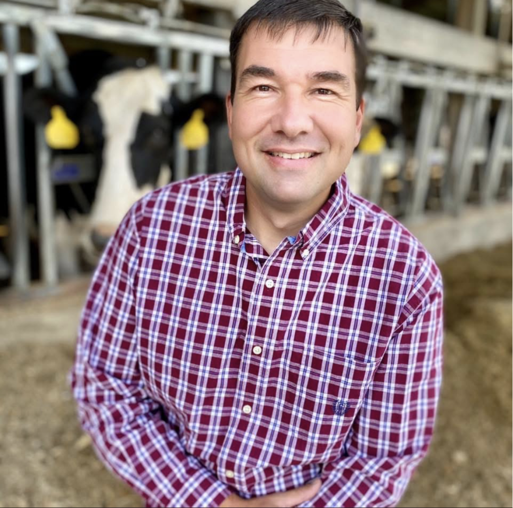 Chris Pollack at the Pollack-Vu Dairy.