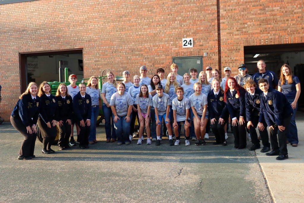 Northfield FFA members and chapter officers at the first official meeting of 2025-2026 year. (Not all members pictured.) 