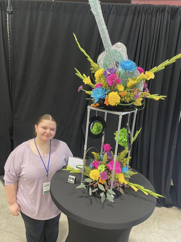 Glynna Whisler and her floral arrangement show what is possible in floral design
