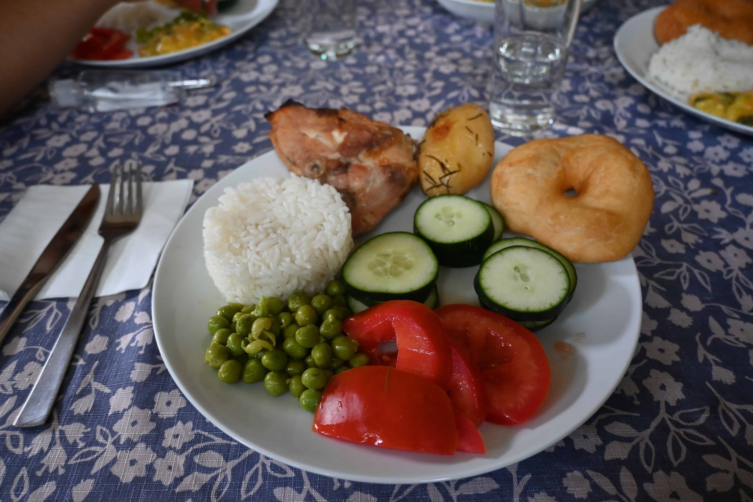 Un plato de comida rico en sabor/A plate of food rich in flavor.