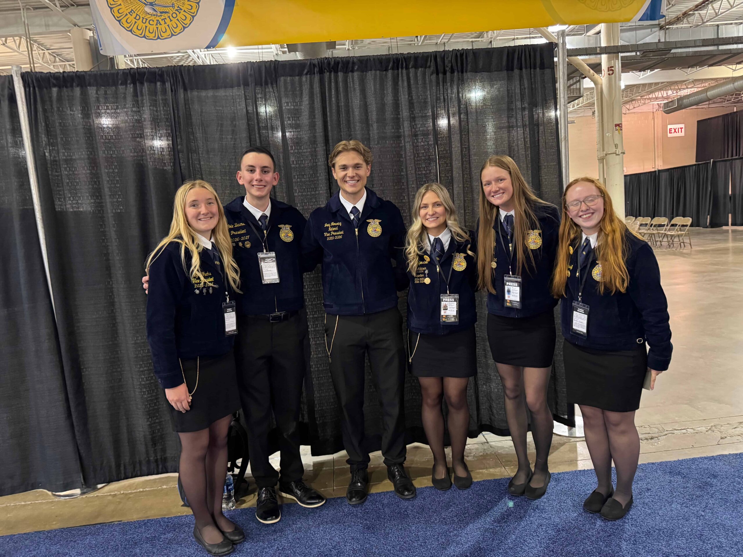 The 2026 Ohio Ag Net Student Reporter team with National FFA Eastern Region Vice President Joey Nowotny